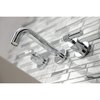Kingston Brass KS8121ML Milano 2-Handle 8" Wall Mount Bathroom Faucet, Polished Chrome KS8121ML